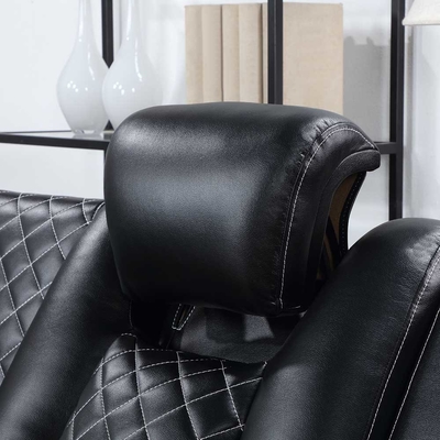 Power Recliner Hoekbank met 2 Power Recliner stoelen en 2 Power hoofdsteunen en opslagdoos en opslagarmen en LED-licht, zwart ademend leer