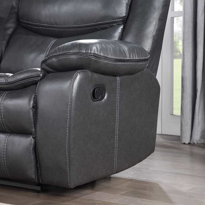 Recliner Corner Sofa with Storage Box, Grijs Breathable Leatherette