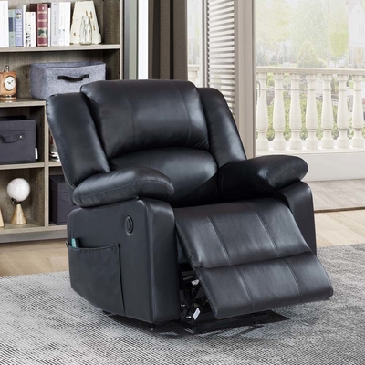 Power Lift Recliner Chair met verstelbare massagefunctie en verwarmingssysteem, Zwarte Faux Leatherette