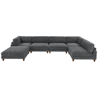 Sectieve modulaire bank, donkergrijze corduroystof