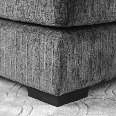 Afdelingsbank met kussens en geheugenfoom, grijs chenille