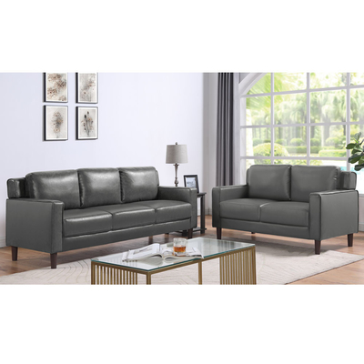 3 stukken sofa set, grijs faux leer