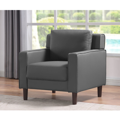 3 stukken sofa set, grijs faux leer
