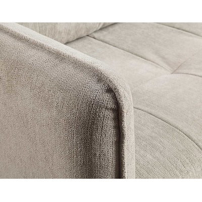 3 stukken bank met kussens, lichtgrijze chenille