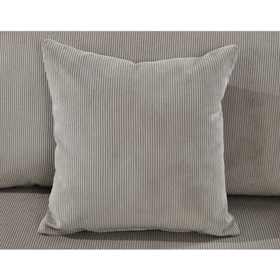 Sofa met kussens, warm grijs corduroy