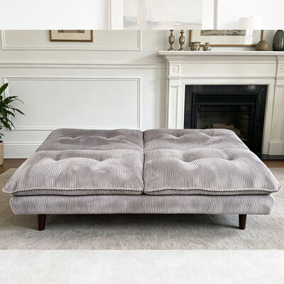 Verwisselbare bank van Futon, grijs corduroystof