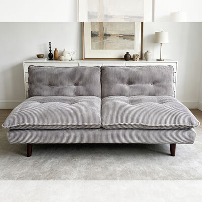 Verwisselbare bank van Futon, grijs corduroystof