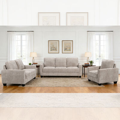 3 stukken sofa set, Taupe stof
